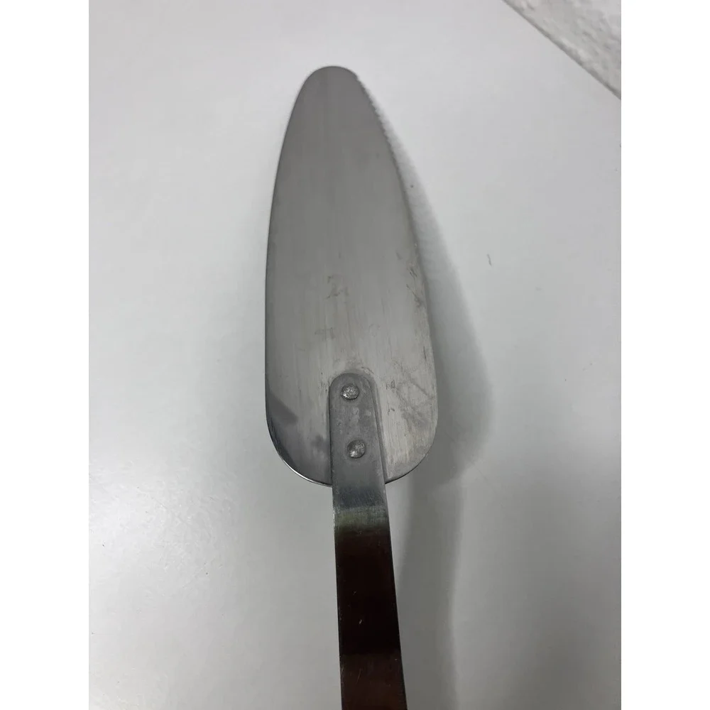 Vintage Stainless Steel USA Pie Cake Cut & Serve Wood Handle 12